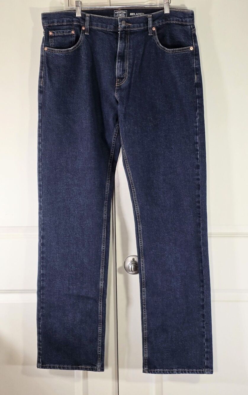 Levi Strauss Signature Gold Men 40x34 Relaxed Dark Wash Jeans Classic Denim